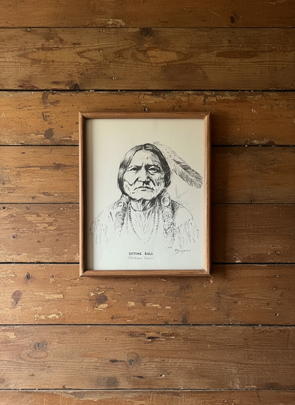 Mary Selfridge Sitting Bull Hunkpapa Sioux Pencil Print Framed